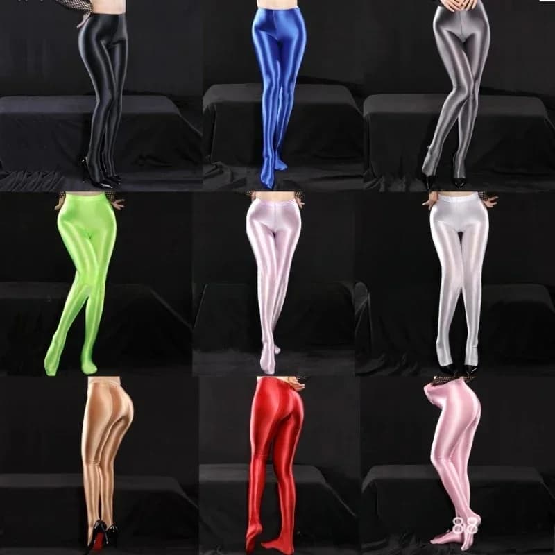 Mince Transparent huileux brillant entrejambe combinaison Leggings danse Yoga pantalon Leggings Sport femmes Fitness Leggings femmes