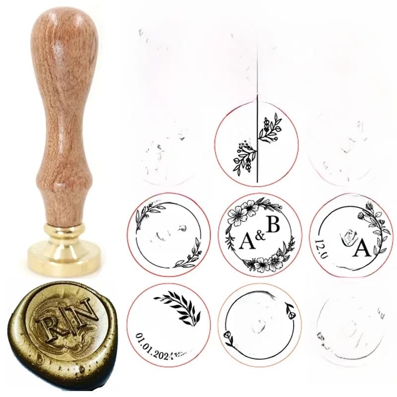 Sceau de cire personnalisé en laiton avec couronne à 2 initiales, réutilisable vintage pour invitations de mariage et lettres DIY, gravure gratuite