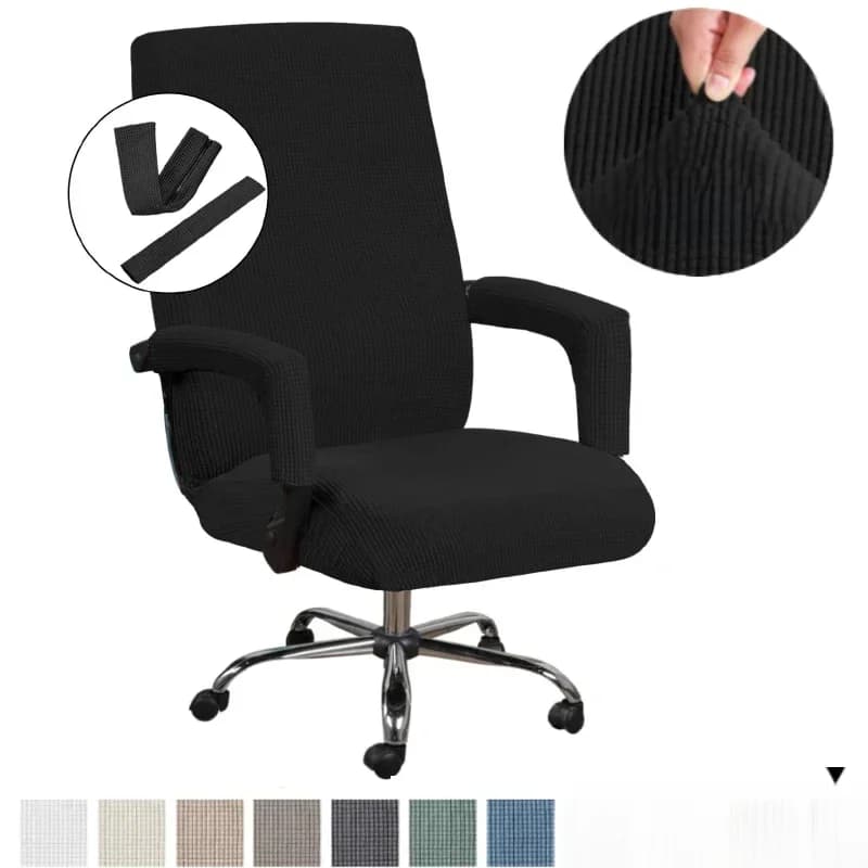 Housse de chaise d'ordinateur de bureau élastique, taille M/L, moderne, Anti-salissure, rotative, amovible, avec accoudoirs
