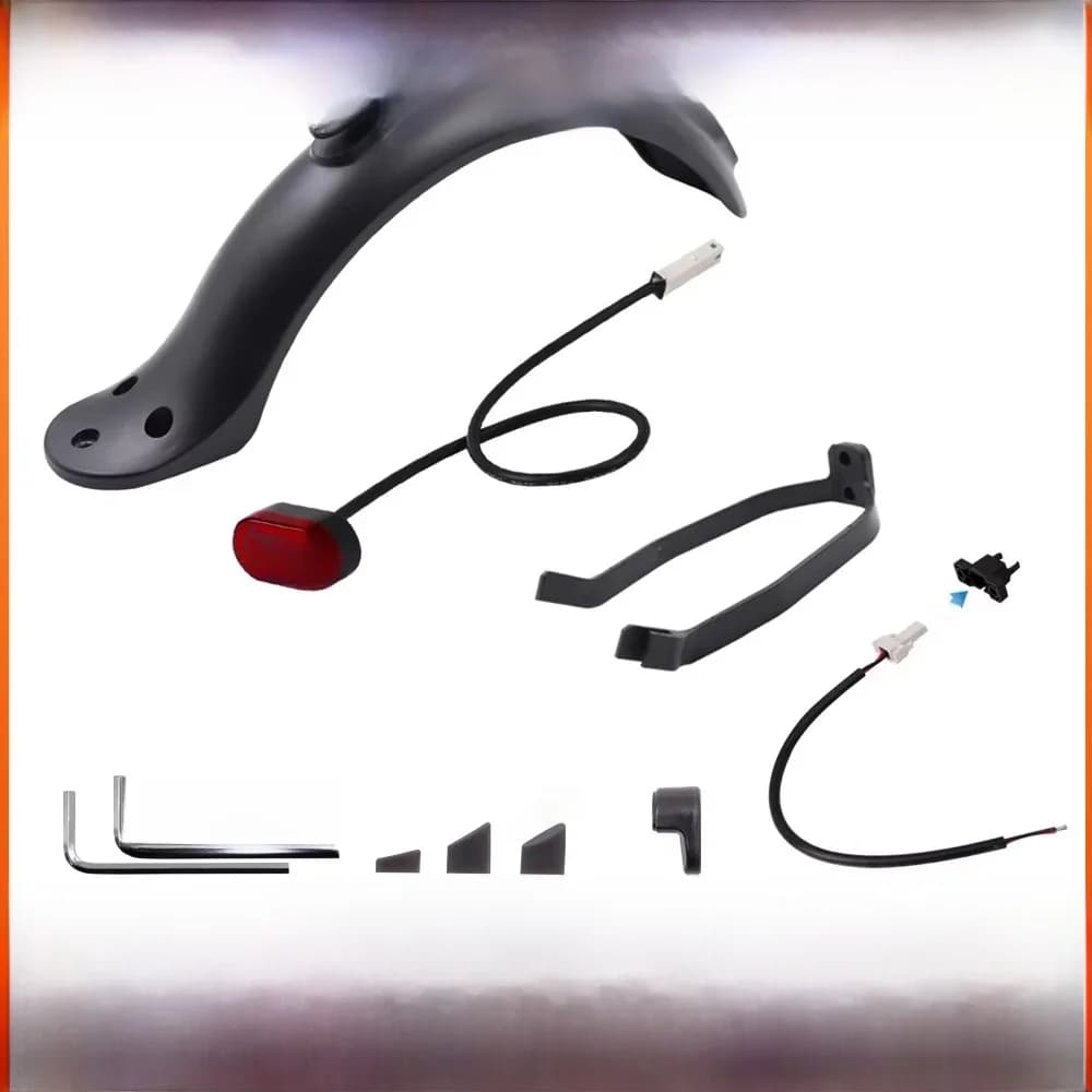 Garde-boue avant et arrière pour scooter électrique xiaomi M365 / Pro, feu arrière alimenté par batterie, voyant d'avertissement, pièces de