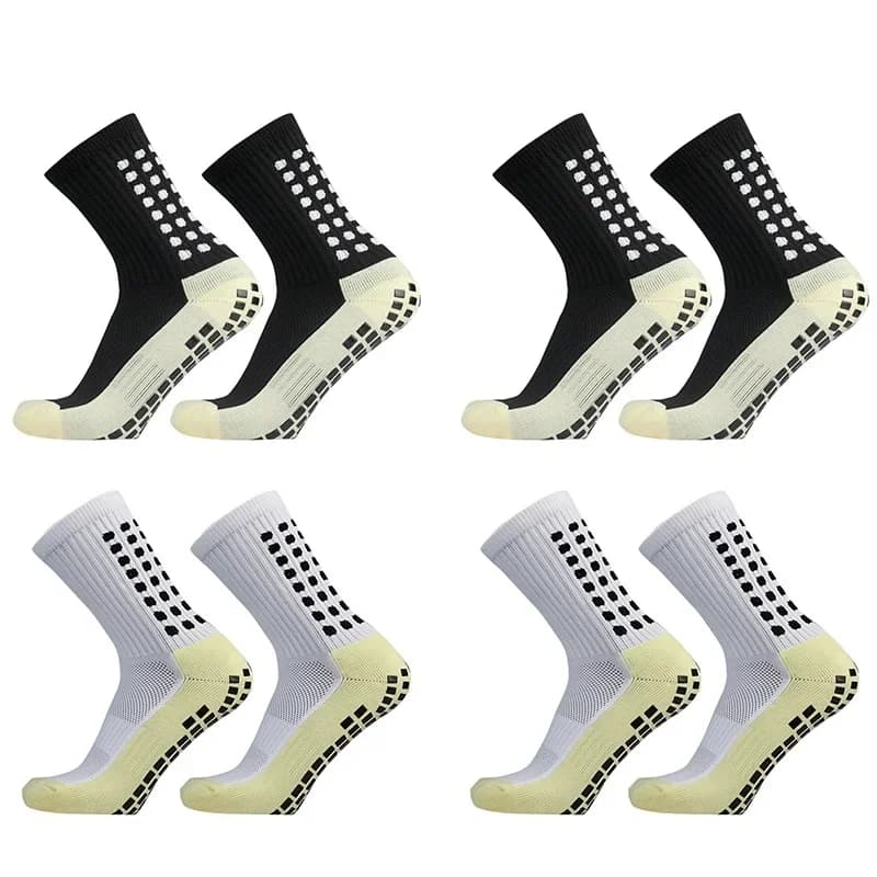 1/4 paires de chaussettes antidérapantes pour le football, le yoga, les sports de plein air, pour femmes et hommes