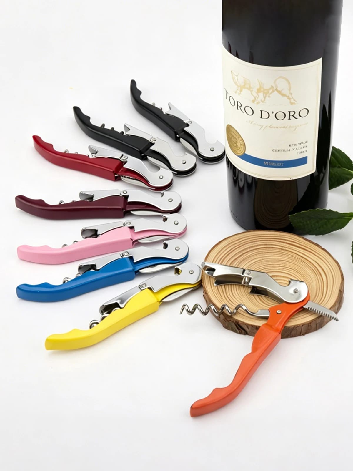 1 pièce Tire-bouchon de sommelier professionnel en acier inoxydable, coupe-capsule dentelé pliable, multifonctionnel