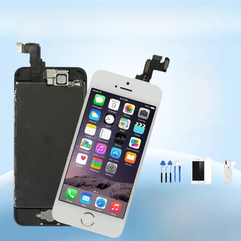 Ensemble complet écran tactile LCD de remplacement, avec bouton accueil, caméra avant, pour iPhone 5 5s 5C SE 2016