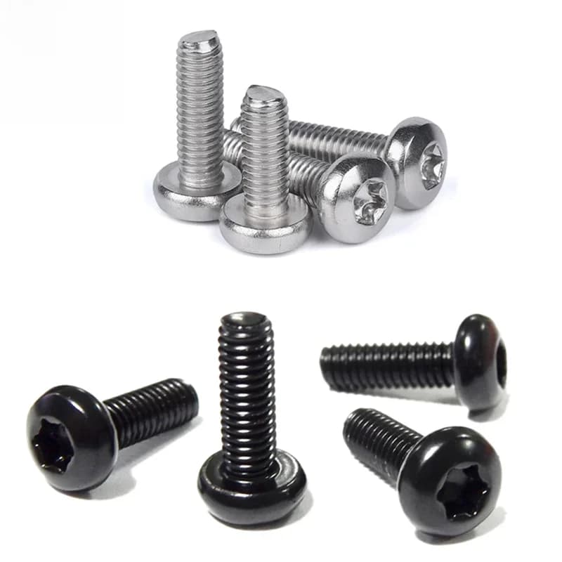 Boulon à vis à tête cylindrique ronde, douille hexalobulaire, acier inoxydable 304, bouton Torx à six lobes, figurine noire, M2, M2.5, M3, M5, M6,