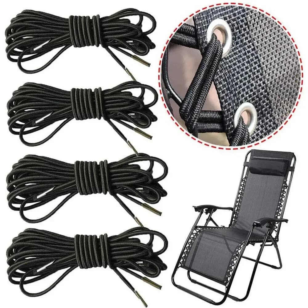Kit de cordon de réparation de remplacement pour chaise inclinable, 4 pièces/ensemble, chaises longues, fixation de corde élastique