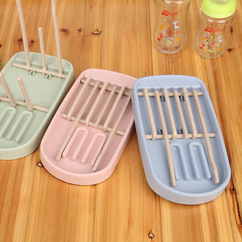 Support de séchage de biberon en paille de blé, support de verre d'alimentation, support amovible, nettoyage de sucettes, accessoires de rangement,