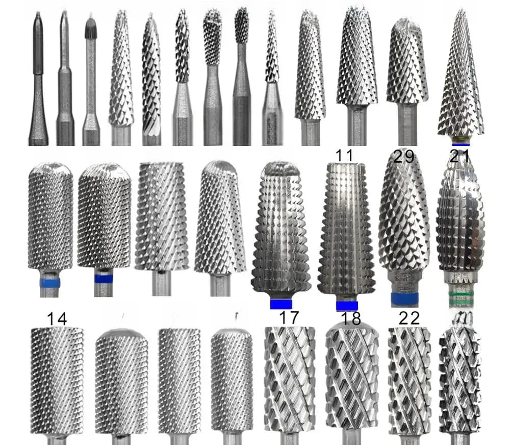 RolinStar beaucoup de ventes promotion type baril en carbure tige stable accessoires coupe pédicure ongles fraisage forets
