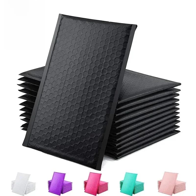 Enveloppes d'emballage à bulles noires, 100 pièces, enveloppes postales en Poly vert pour l'expédition, rembourrage de sac à bulles auto-scellant