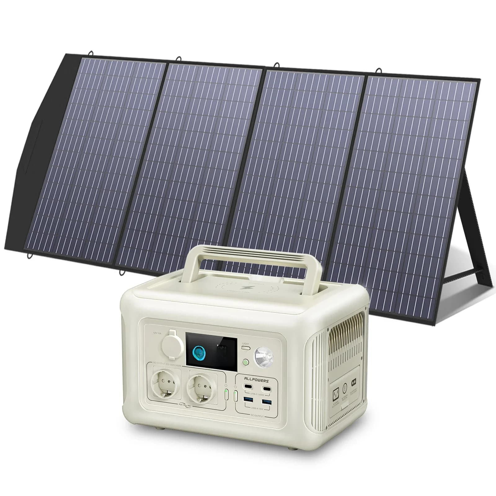 ALLPOWERS-Kit de panneaux solaires portables, chargeur solaire avec centrale électrique portable, générateur de batterie veFePO4, UPS, 100W, 140W,