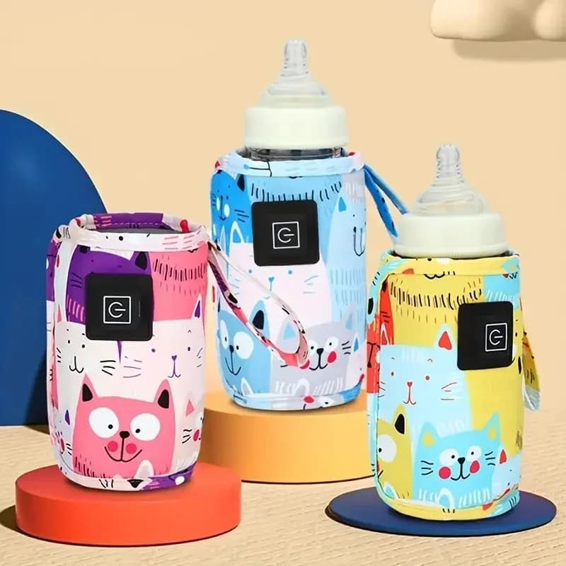 Chauffe-eau à lait USB, sac isolé pour poussette de voyage, chauffe-biberon d'allaitement, chauffe-biberon Portable, noël, Hallowee