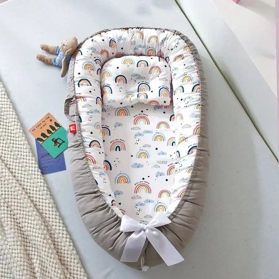 Nid de Bébé en Coton Respirant et Réglable pour Nouveau-Né, Chaise Longue Portable