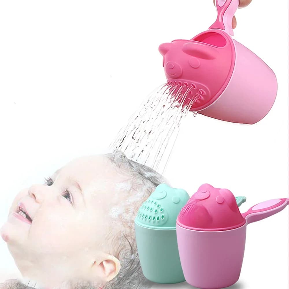 Bonnets de bain pour bébé, dessin animé mignon, tasse de shampoing pour enfants, Bailer de bain, cuillères de réception-cadeau pour bébé, tasse