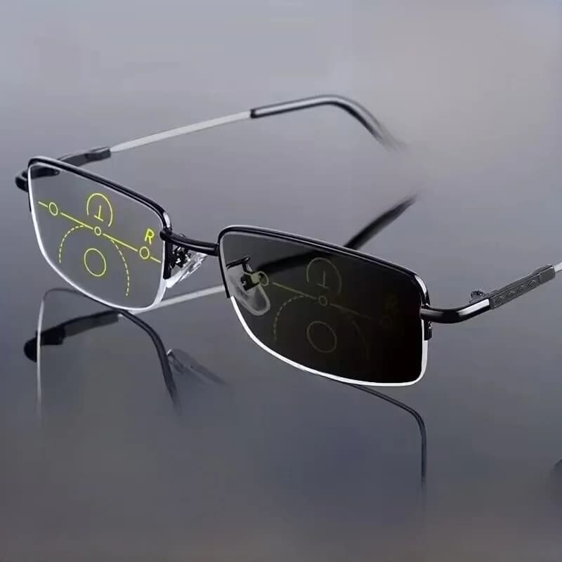 Lunettes de lecture photochromiques progressives en alliage de titane pour femmes et hommes, multi-focus, Anti-lumière bleue, pour myopie, sport