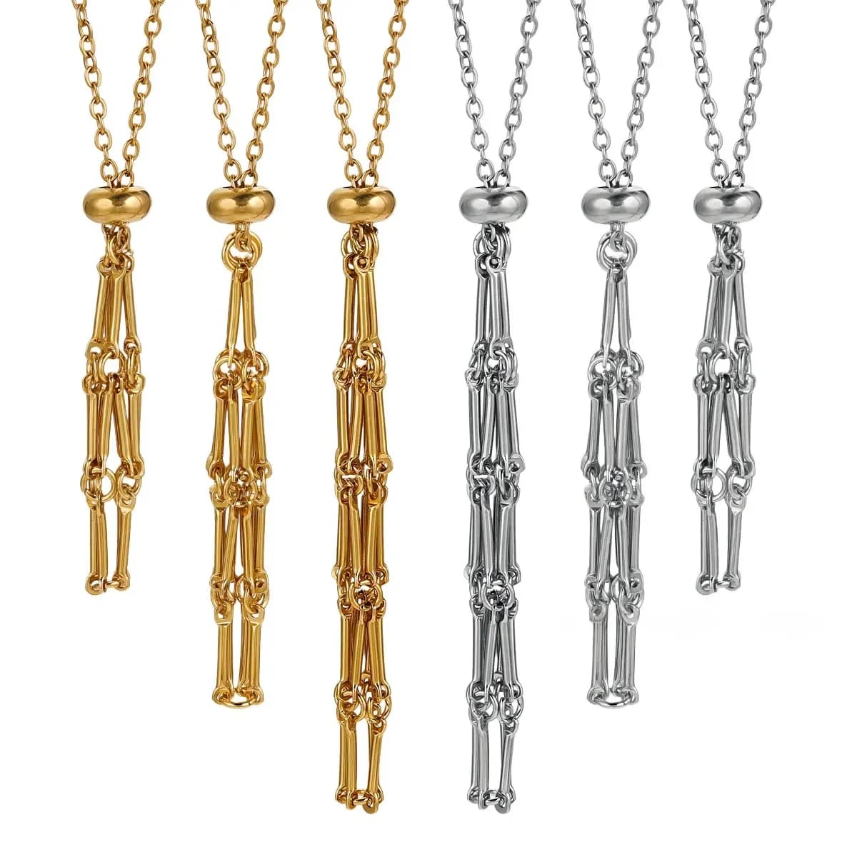 Collier en acier inoxydable pour hommes et femmes, collection de pierres, poche réglable, pendentif bijoux, vente en gros, 1 pièce