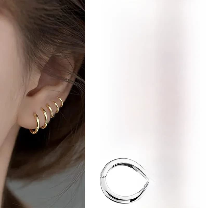 Petites boucles d'oreilles simples en acier inoxydable pour femmes et hommes, Piercing d'oreille pour Cartilage, bijoux Pendientes Hombre Mujer,