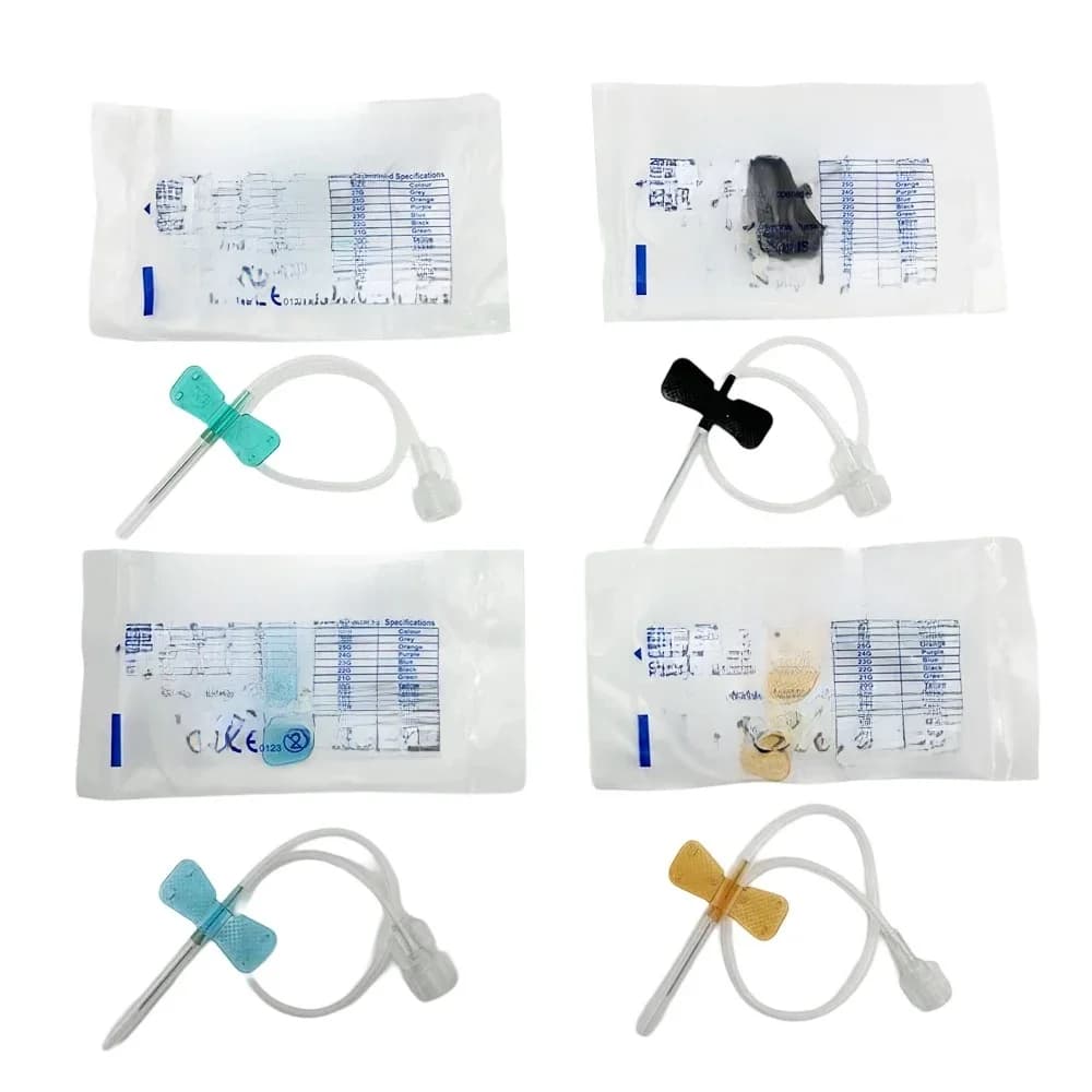 Aiguille à perfusion papillon jetable, 100 pièces/lot, aiguille à perfusion à Double aile, salle de soins pour animaux de compagnie, chat Gog