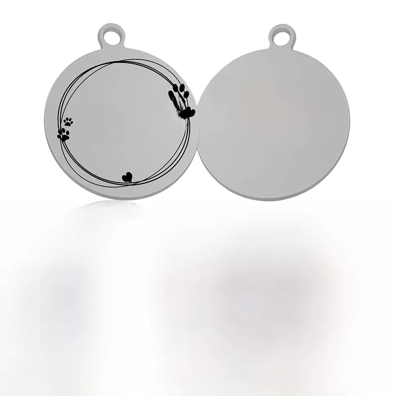 Collier personnalisé avec étiquette circulaire d'identification de chien et de chat, pendentif gravé pour animaux de compagnie, chaîne,