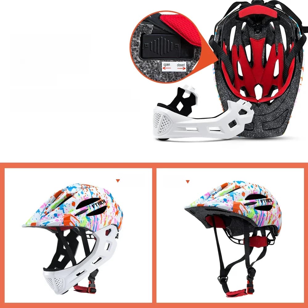 Casque de sécurité intégral pour enfants, avec feux arrière LED, pour le patinage et le vélo d'équilibre, taille S 46-52cm