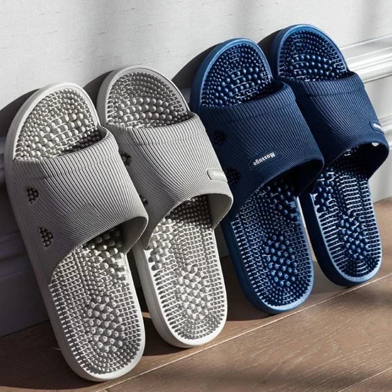 Pantoufles de Massage pour hommes, sandales de salle de bain d'été pour femmes, intérieur antidérapant, fond souple, couleur unie, chaussures