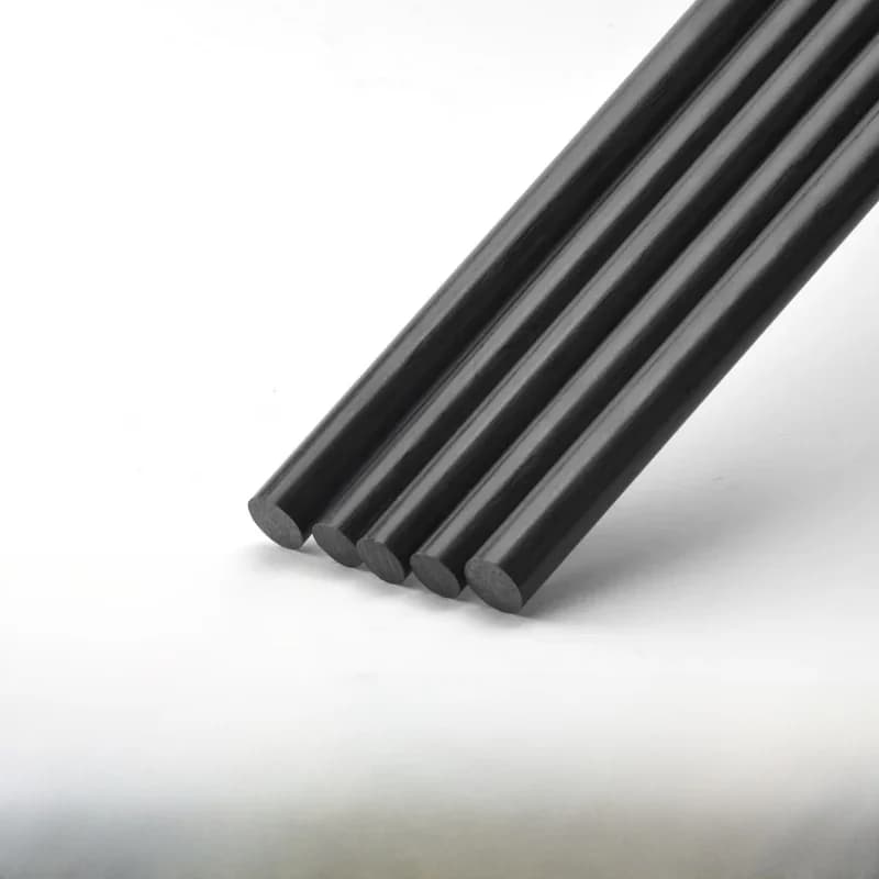 Tige ronde en fibre de carbone de 1000mm de long, différents diamètres, haute résistance, pièces composites de bricolage légères adaptées au