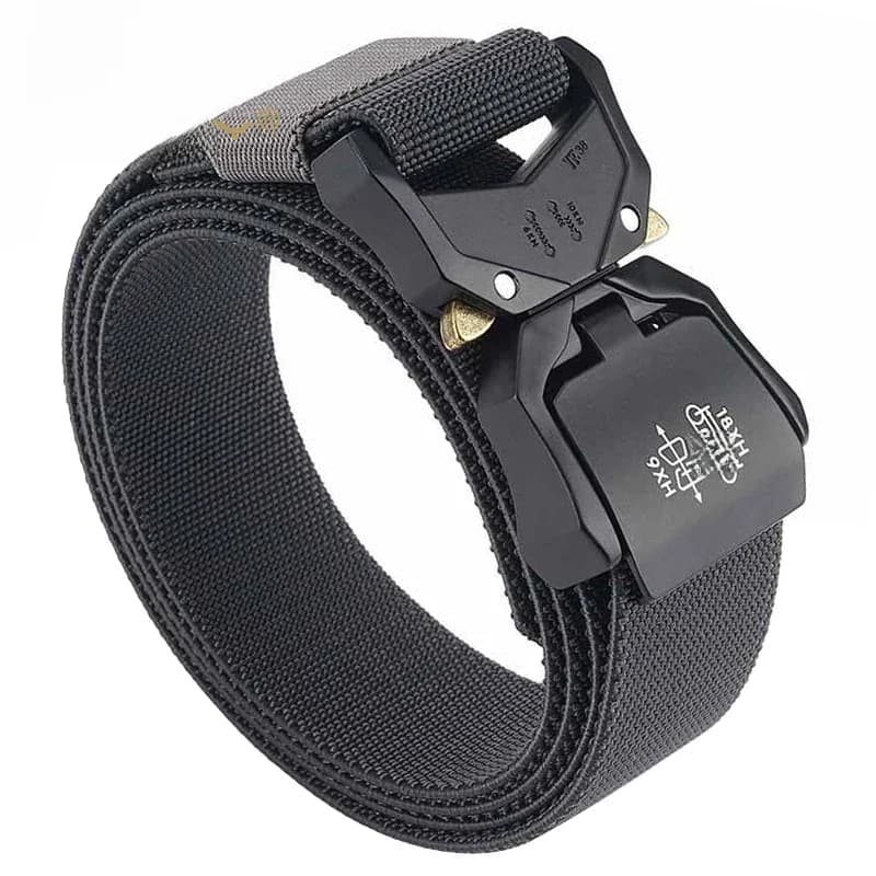VATLTY 140cm ceinture élastique pour hommes en alliage d'aluminium boucle à dégagement rapide ceinture tactique en Nylon solide accessoires