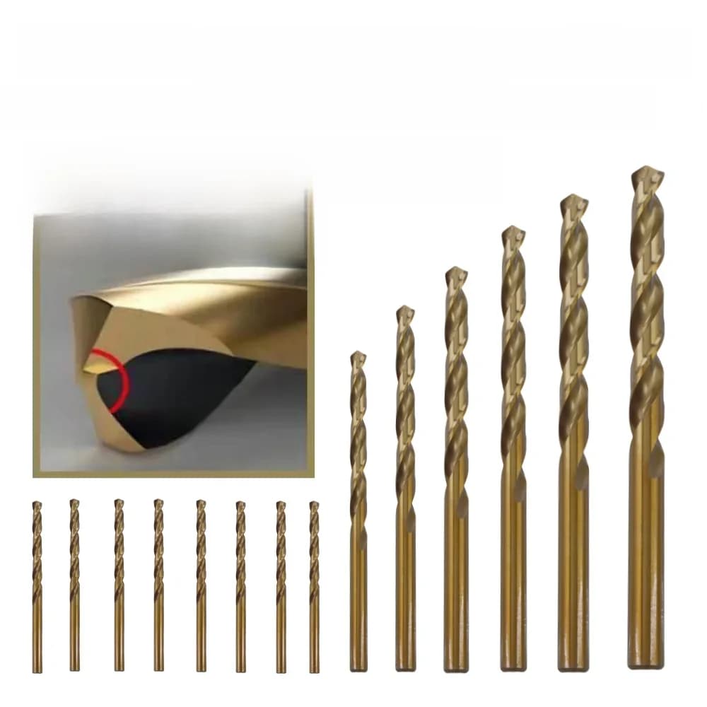 Jeu de forets hélicoïdaux revêtus de Cobalt 1.0-13mm, foret à pistolet HSS M35 pour coupe-trou en bois/métal, outils électriques