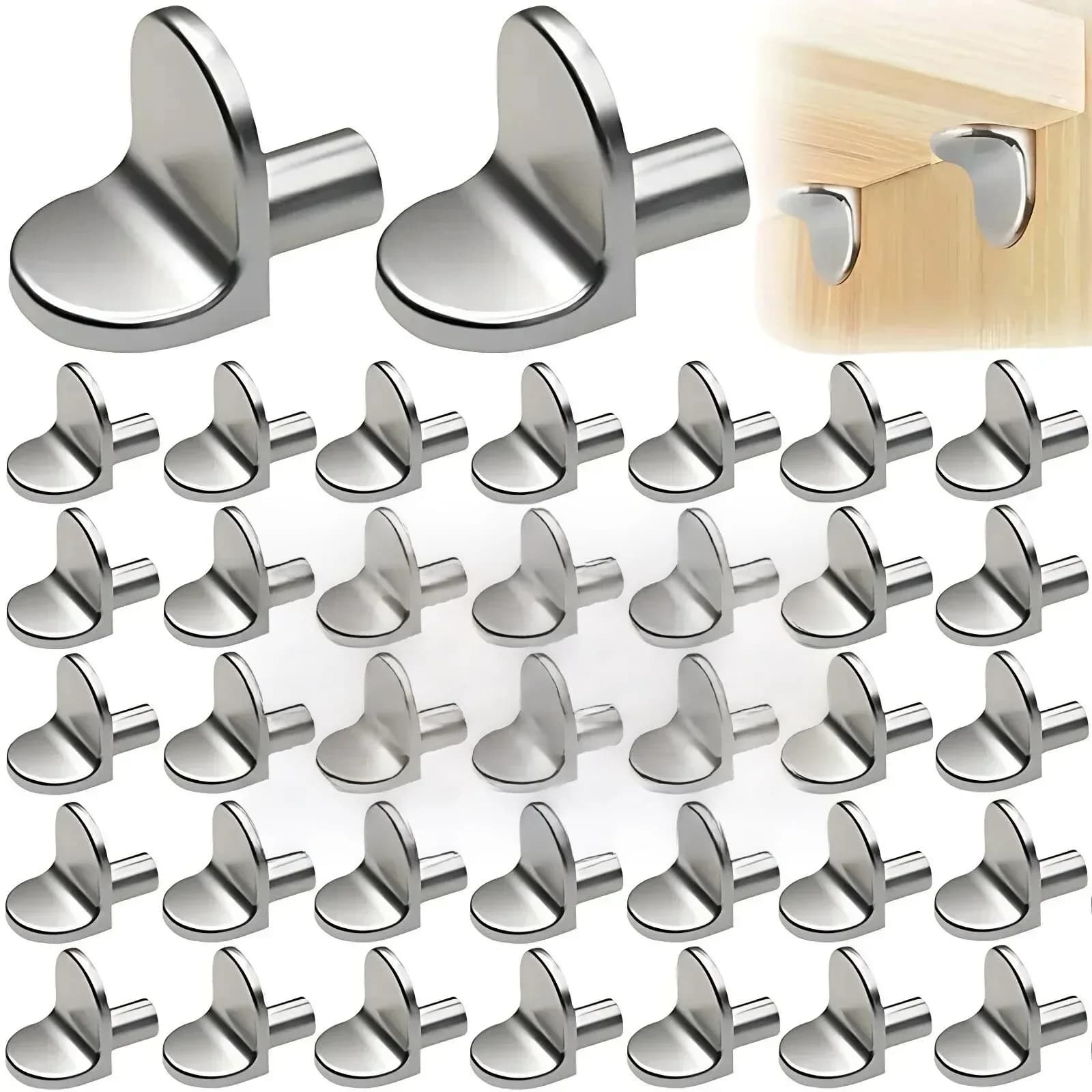 Chevilles de Support d'étagère en forme de L, 50/10 pièces, supports fixes pour étagère de garde-robe, bibliothèque, panneau de couche de verre