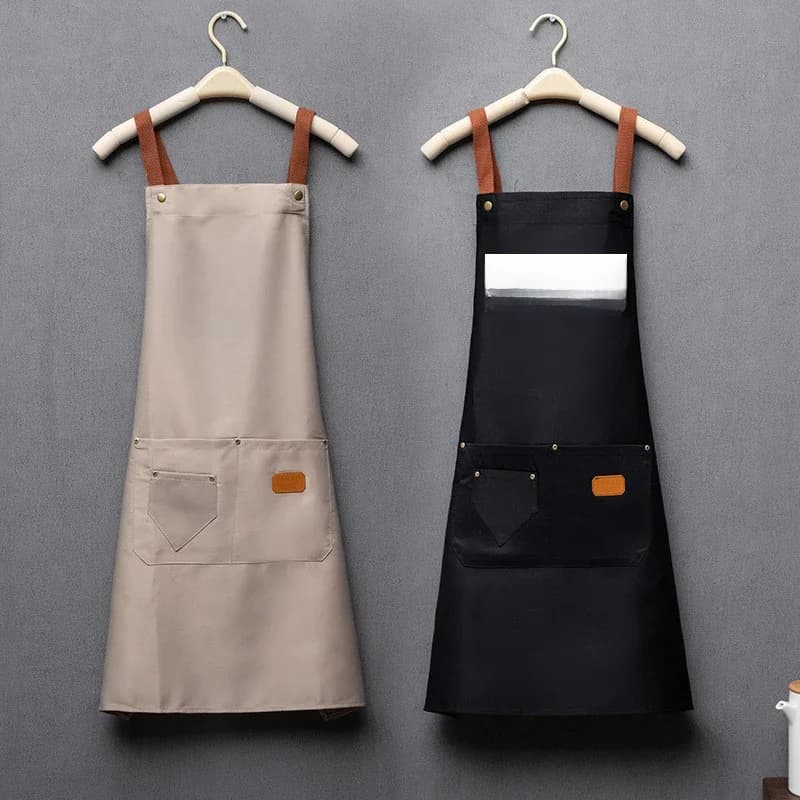 Tabliers de cuisine imperméables avec Logo imprimé brodé personnalisé, vêtements de cuisson pour Chef à domicile avec poches, sac de taille pour