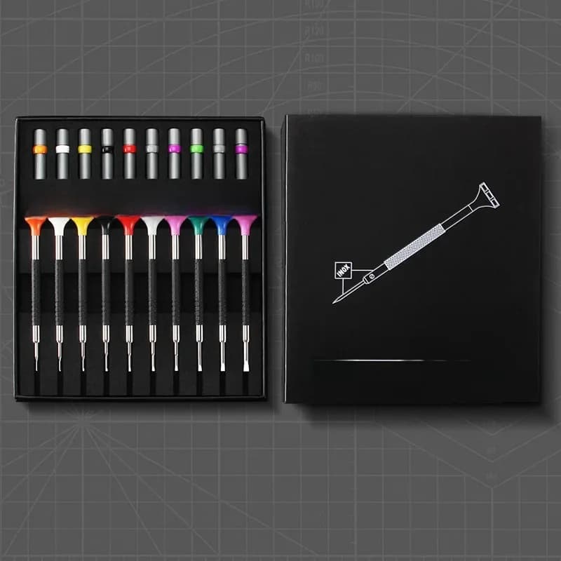 Nouveau jeu de tournevis de montre de précision 10 pièces 0.5-3.0mm tournevis à main monobloc Phillips pour montres lunettes outils d'horloger