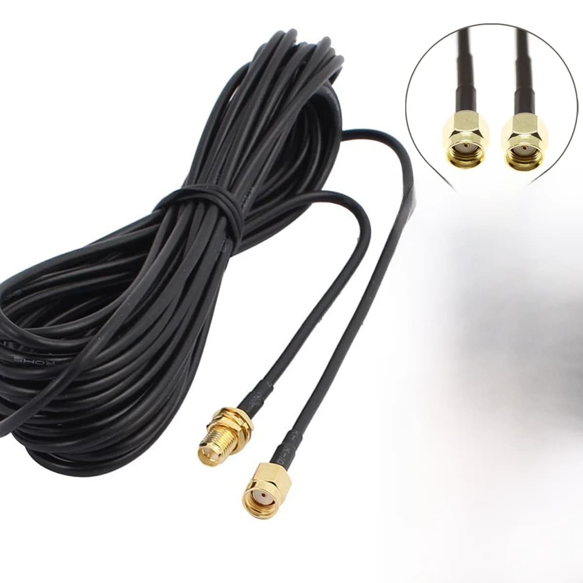 Câble RG174 SMA mâle vers SMA mâle femelle, connecteur de cloison RPSMA, fil d'extension RF Coaxial, cavalier RG316 Pigtail 2M 5M 10M