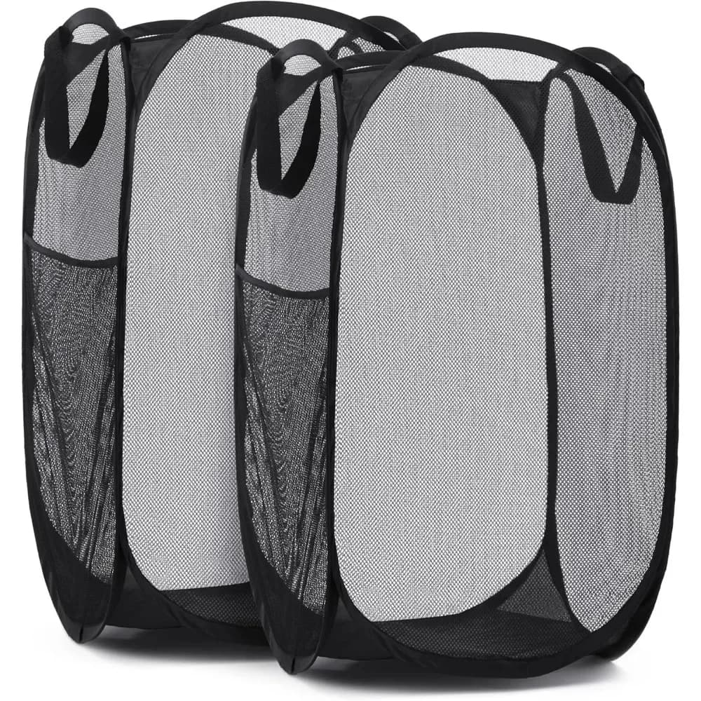 Grand panier à linge pliable en maille, panier à linge Pop-Up, poche latérale, rangement de vêtements respirant, Organization du rangement du