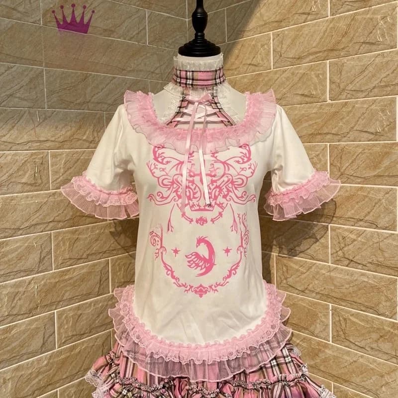 Mikumn-Économie gothiques Harajuku pour femmes, Économie à lacets évidés, Économie à manches courtes, Streetwear esthétique, Punk, Grunge,