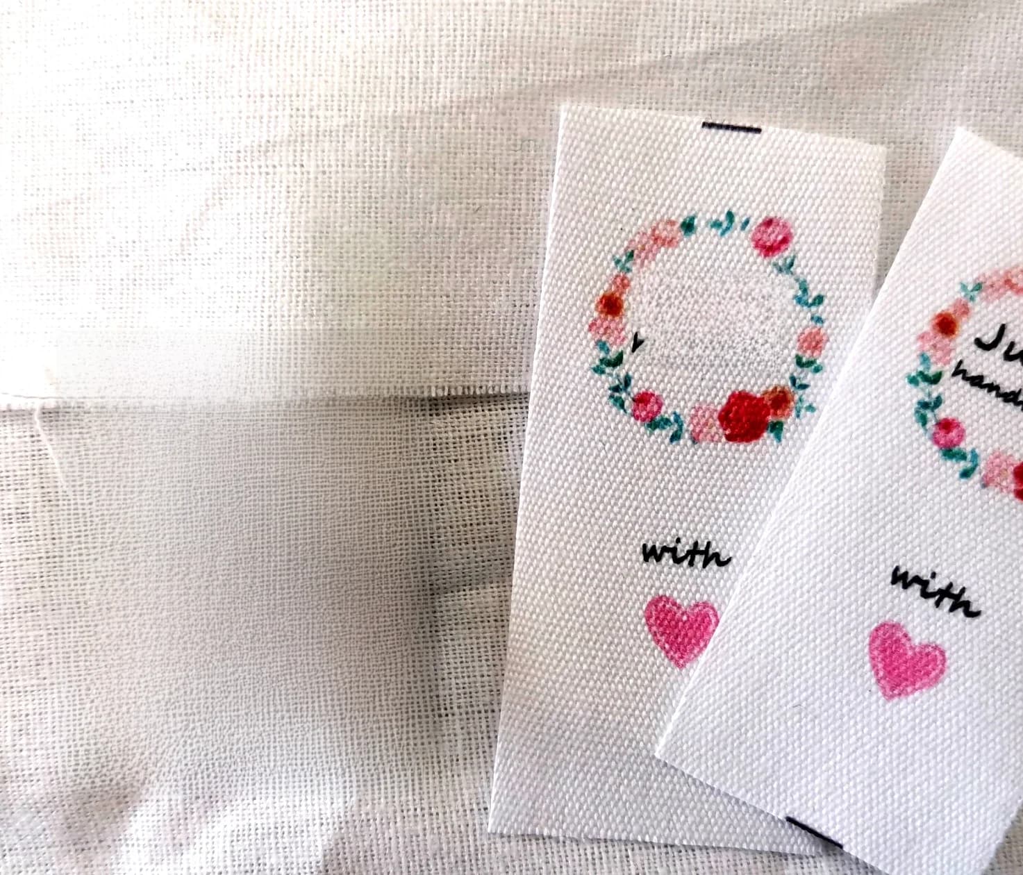 Étiquettes personnalisées en coton pour vêtements, étiquettes de marque privée, étiquettes faites à la main, étiquettes en coton imprimées en