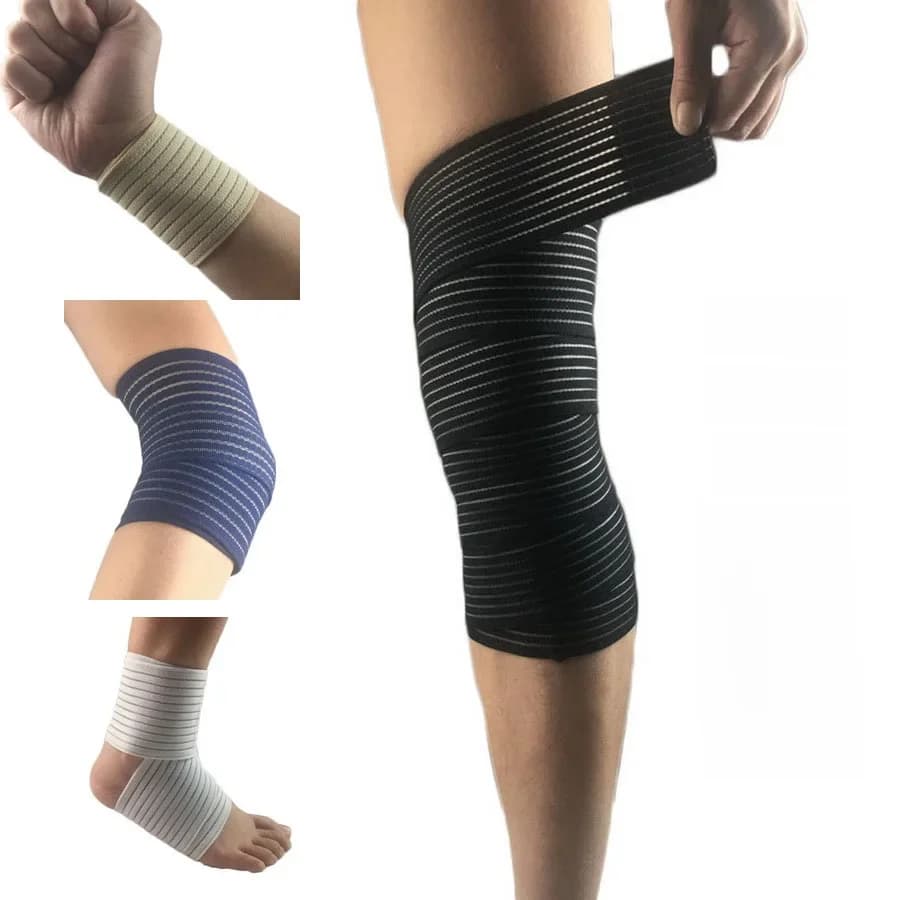 Bandage élastique en coton pour poignet, mollet, coude, jambe, cheville, Compression, bande de soutien du genou, bande de Sport, Fitness, sécurité,