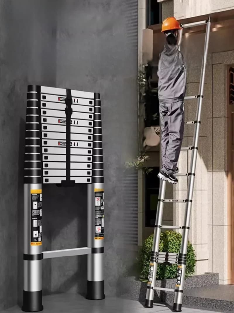 Échelle pliante portative rétractable ménage Simple épaissi télescopique échelle verticale ingénierie Loft échelle de levage cachée