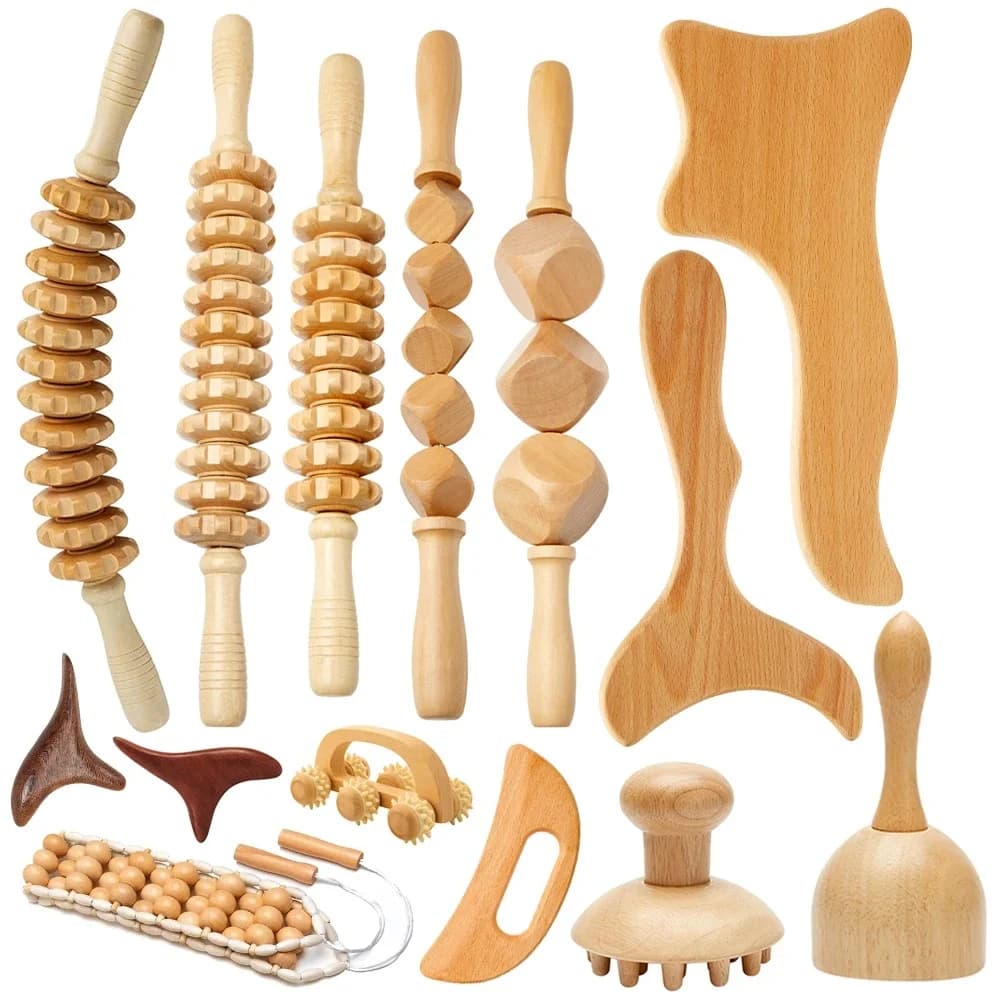 Outils de Massage en bois, masseur de Drainage lymphatique en bois, Anti-Cellulite, outils de mise en forme du corps pour la beauté, Gua Sha,