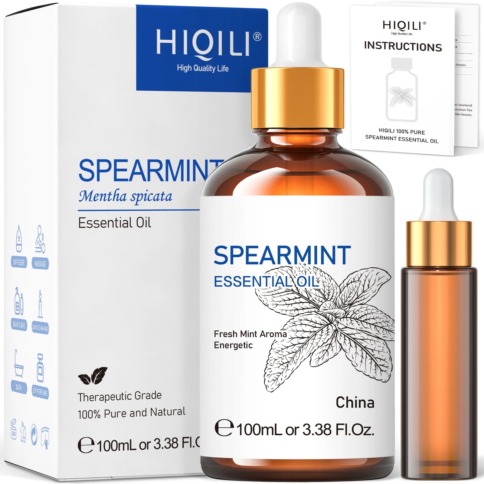 HIQILI huiles essentielles de menthe verte vanille Rose cannelle citron, huile Pure 100ML pour diffuseur, humidificateur, bain de Massage pour