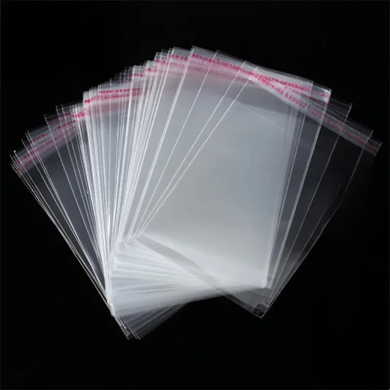 Sacs en Cellophane transparents de 15cm de largeur, 500/1000 pièces, accessoires d'emballage cadeau, sac auto-adhésif en plastique Opp refermable,