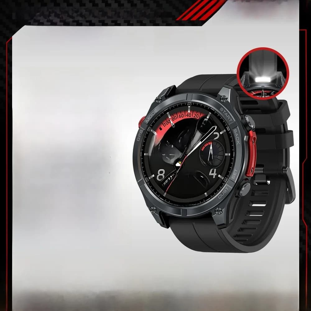 Nouveau Zeblaze Stratos 4 GPS montre intelligente 1.43 AMOLED affichage boussole intégrée altimètre barométrique lampe de poche appel vocal