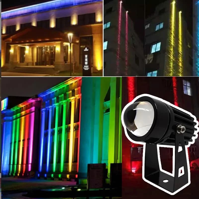 Projecteur mural LED extérieur 5W 9W 12W, éclairage paysager domestique 110V 220V, rouge, vert, bleu, lumières à distance RGB, étanche, un