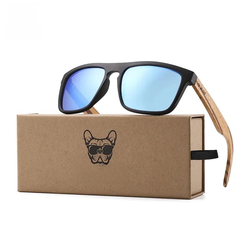 Oi bois femmes lunettes de soleil lunettes de soleil carrées lunettes en bois verres rouges polarisés lunettes pour hommes