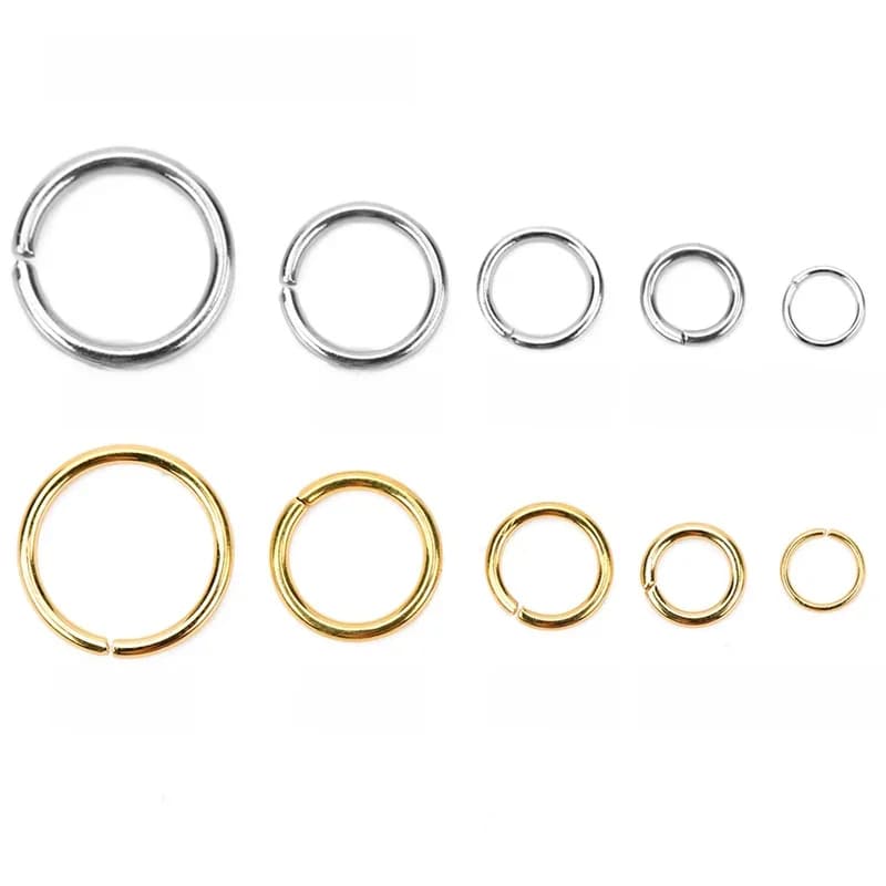 Anneaux ouverts en acier inoxydable pour diabétiques, connecteurs d'anneaux fendus, collier, bracelet, accessoires de bijoux, ne se fanent jamais,