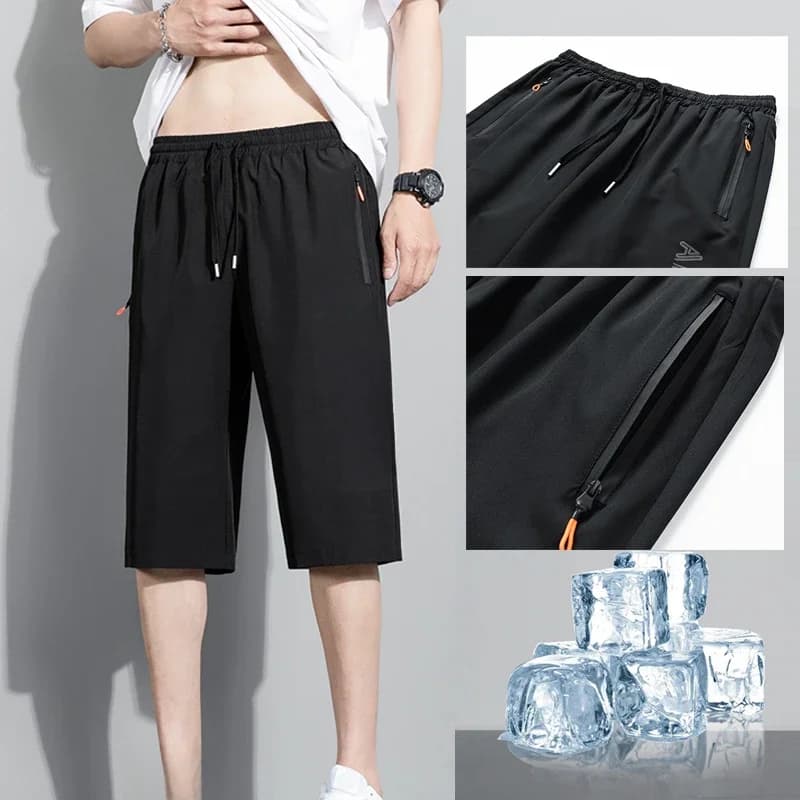 Short de sport pour hommes, nouvelle mode, taille élastique, respirant, séchage rapide, confortable, pantalon court pour hommes, bas noir XXXL