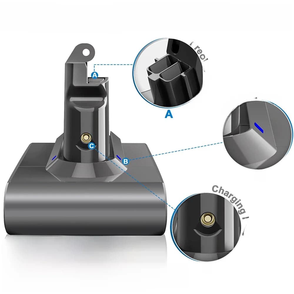 Batterie d'aspirateur 21.6V 6,0 ah pour batterie Dyson V6 DC62 DC59 DC58 SV03 SV04 SV09 Animal Motorhead V6 absolu V6 moelleux