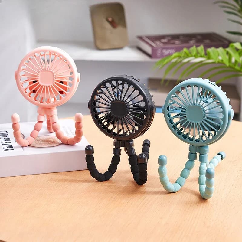 Ventilateur de poussette portable pour bébé, trépied flexible, batterie aste, petit ventilateur personnel, voyage, déterminer le lit de voiture