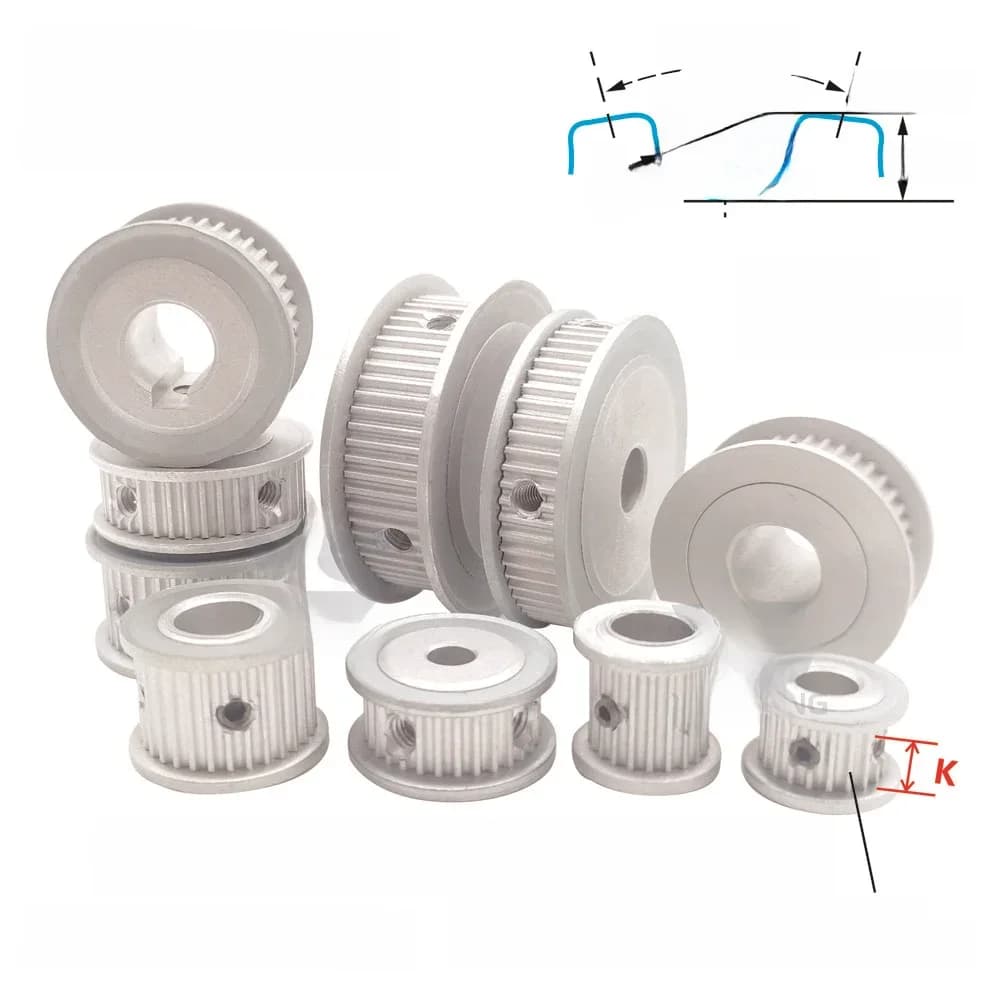 Poulie de synchronisation 2GT en alliage d'aluminium, roue dentée synchrone G2M pour imprimantes 3D/Machines CNC, Options 16/20/30/32/40/50/60 dents