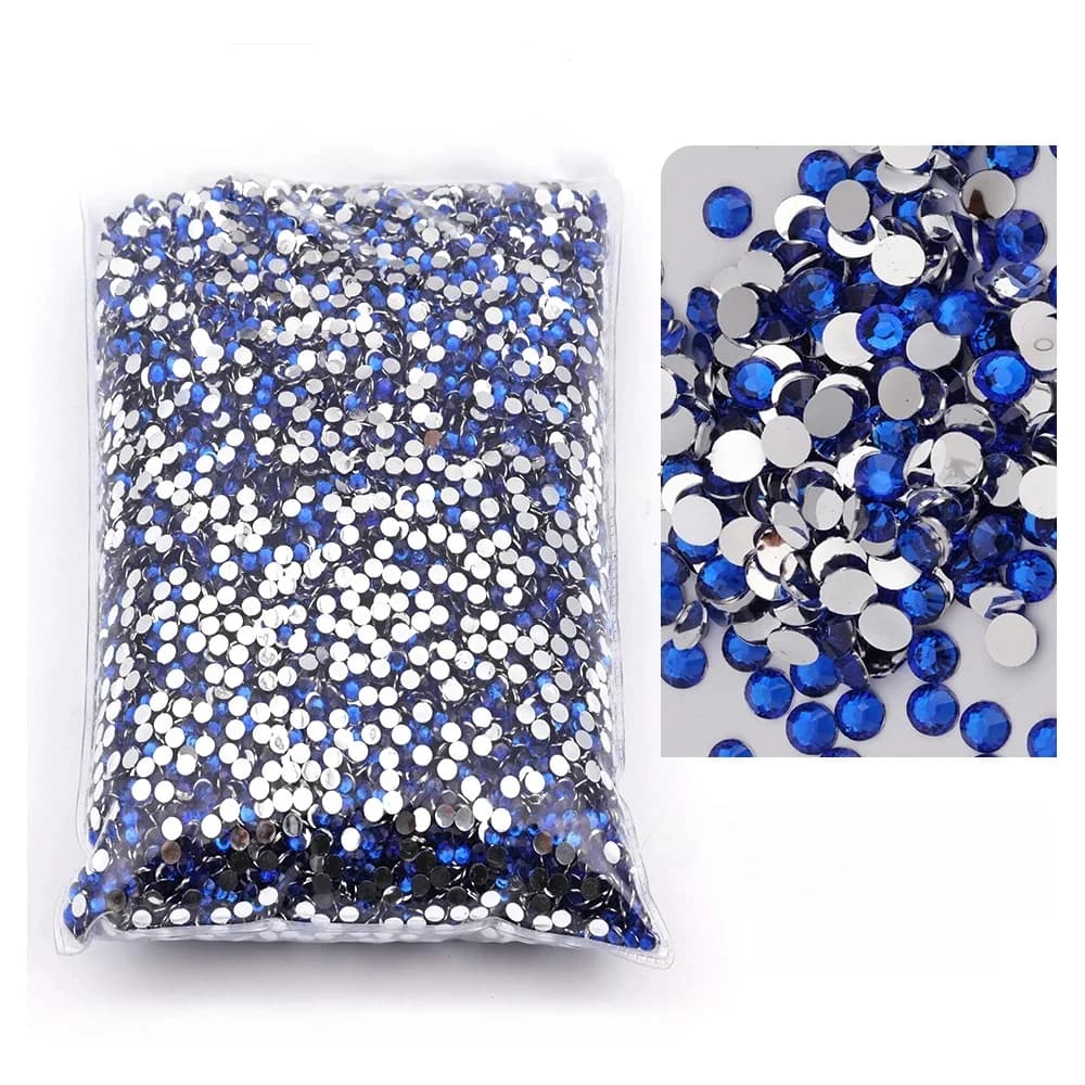 Strass en résine non correcteurs, série bleue, taille 2mm,3mm,4mm,5mm,6mm, Vente en gros, CitroNail plat, Paillettes de bricolage, Pierre