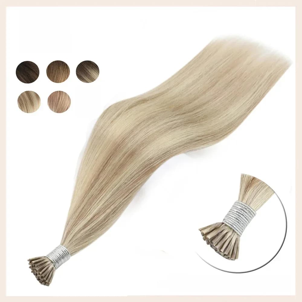 Full Shine-Extensions de Cheveux Humains Remy Faits à la Machine, Capsule Keartin, Bayalage Document I Tip, Piano, 50g