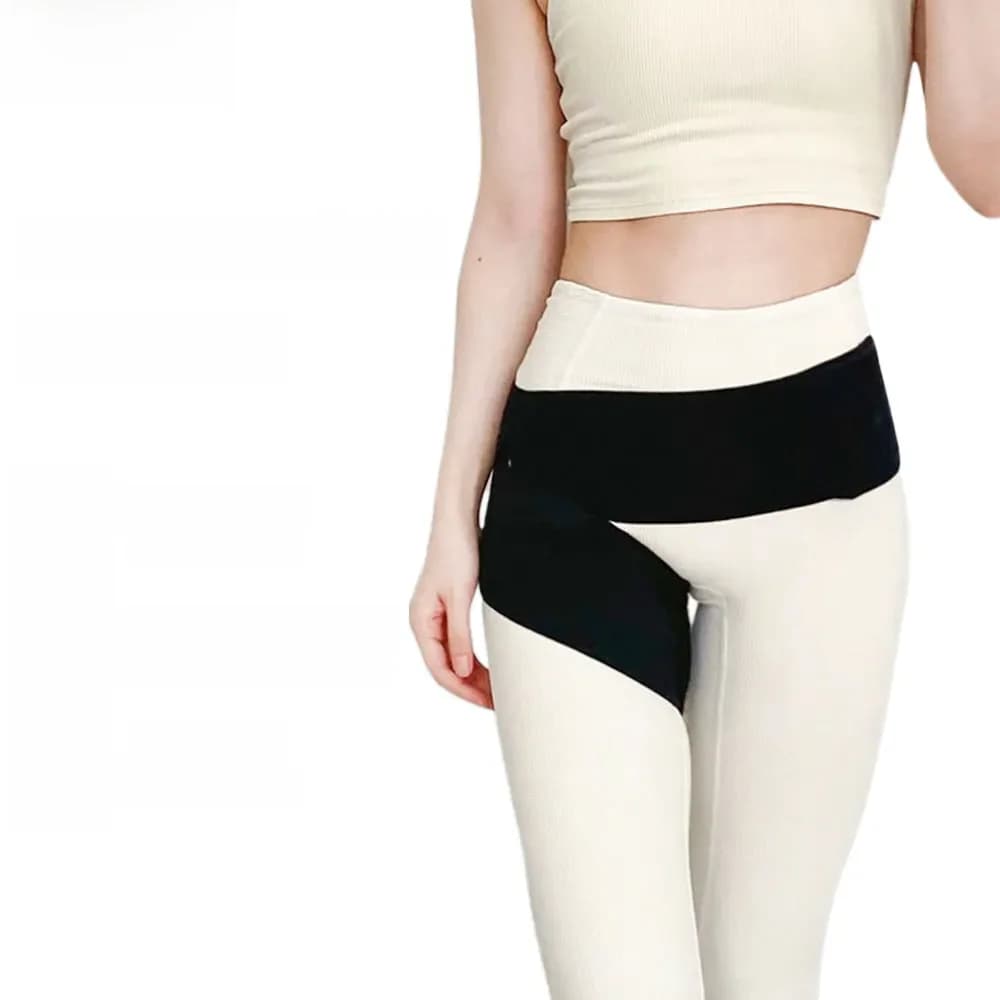Attelle de hanche Sciatique – Enveloppement de l'aine pour soulager la douleur, manchon de compression des cuisses, soutien pour l'arthrite flexible
