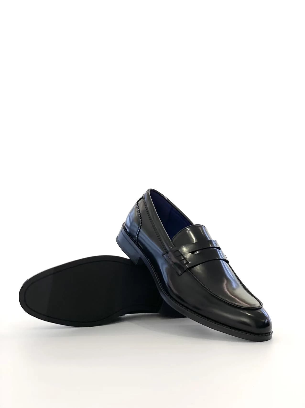 Mocassins Penny pour hommes en cuir PU, chaussures habillées à enfiler, chaussures formelles classiques, chaussures d'affaires confortables à bout